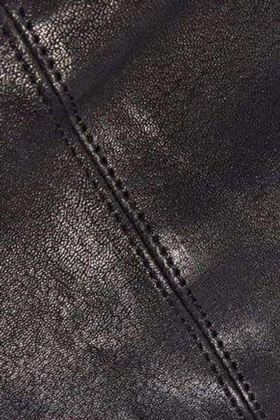 Shop J Brand Woman Textured-leather Stirrup Leggings Black