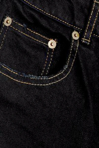 Shop Saint Laurent Woman Distressed High-rise Skinny Jeans Black