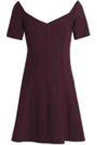 Shop Cinq À Sept Kenna Flared Stretch-jersey Mini Dress In Merlot