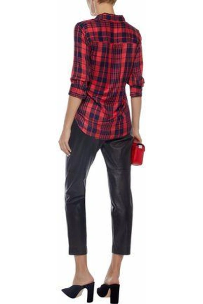 Shop L Agence L'agence Woman Ryan Checked Twill Shirt Red