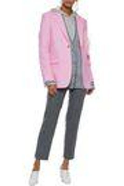 Shop Christopher Kane Embellished Wool-crepe Blazer In Baby Pink