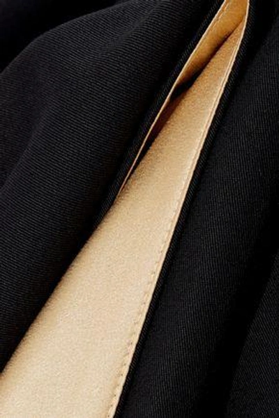 Shop Jw Anderson J.w.anderson Woman Metallic Satin-paneled Wool-twill Skirt Black