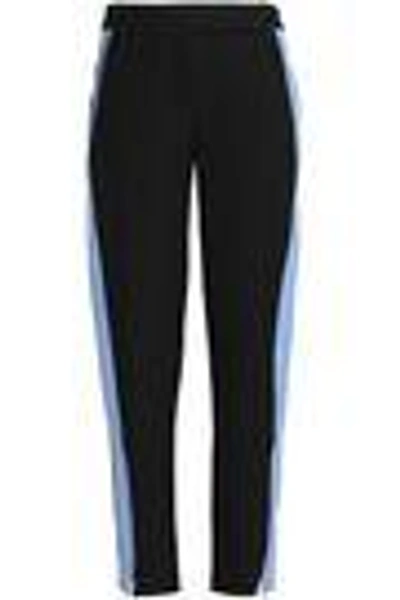 Shop Amanda Wakeley Woman Pixel Two-tone Crepe Straight-leg Pants Black