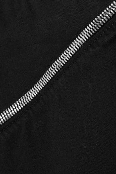 Shop Rta Off-the-shoulder Zip-detailed Cotton-blend Mini Dress In Black