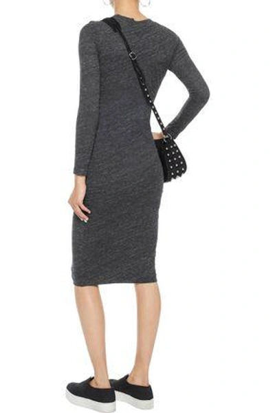 Shop Iro Napinka Mélange Cotton And Modal-blend Jersey Dress In Dark Gray