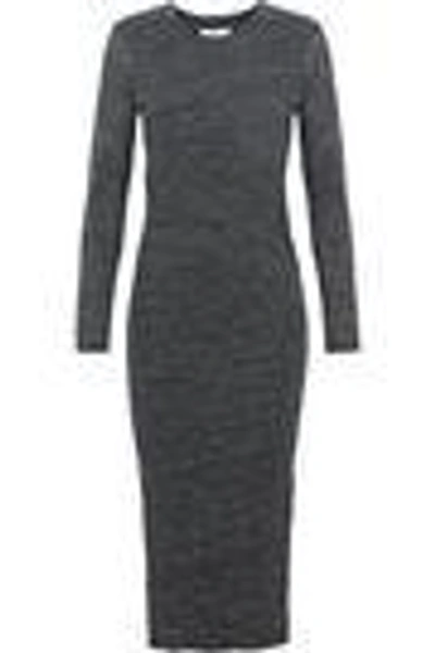 Shop Iro Napinka Mélange Cotton And Modal-blend Jersey Dress In Dark Gray