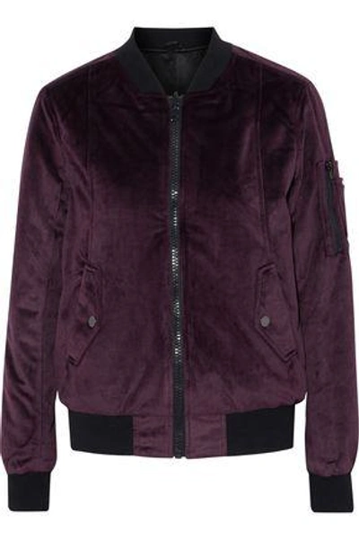 Shop Line Woman Velvet Bomber Jacket Plum