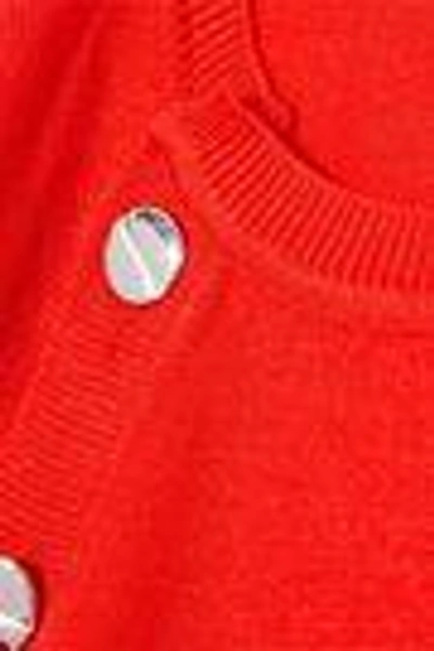 Shop Altuzarra Woman Minamoto Button-detailed Merino Wool Sweater Tomato Red