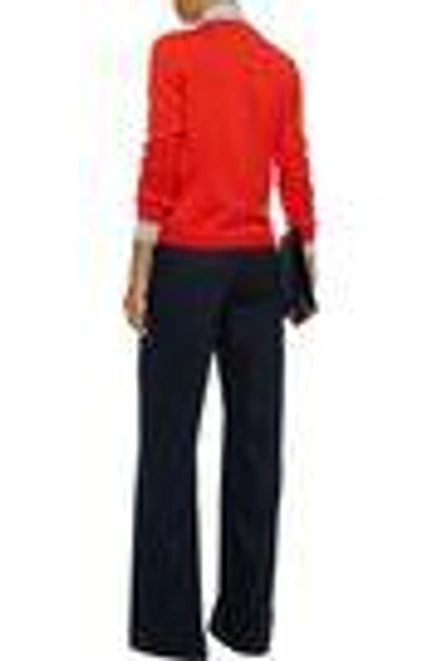 Shop Altuzarra Woman Minamoto Button-detailed Merino Wool Sweater Tomato Red