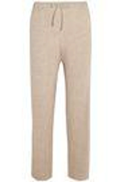 Shop The Row Pepita Cashmere And Silk-blend Track Pants In Beige