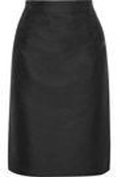 Shop Carolina Herrera Duchesse-satin Pencil Skirt In Black