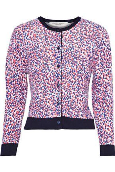 Shop Carolina Herrera Woman Polka-dot Wool Cardigan Multicolor