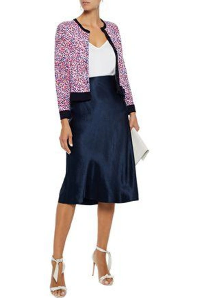 Shop Carolina Herrera Woman Polka-dot Wool Cardigan Multicolor