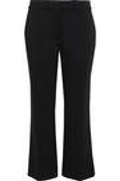 Shop Simone Rocha Woman Cropped Stretch-ponte Straight-leg Pants Black