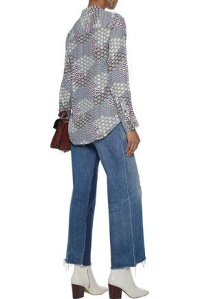 Shop Equipment Woman Adalyn Printed Washed-silk Shirt Taupe