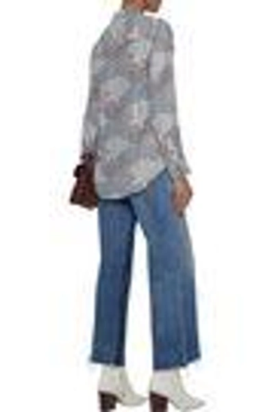 Shop Equipment Woman Adalyn Printed Washed-silk Shirt Taupe
