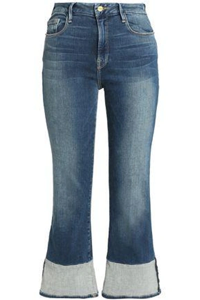 Shop Frame Woman Faded Mid-rise Kick-flare Jeans Mid Denim