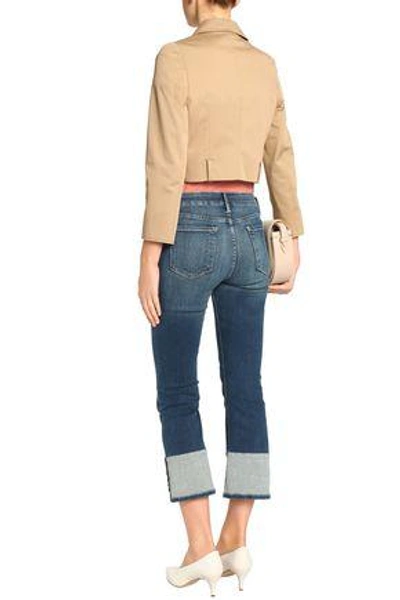 Shop Frame Woman Faded Mid-rise Kick-flare Jeans Mid Denim