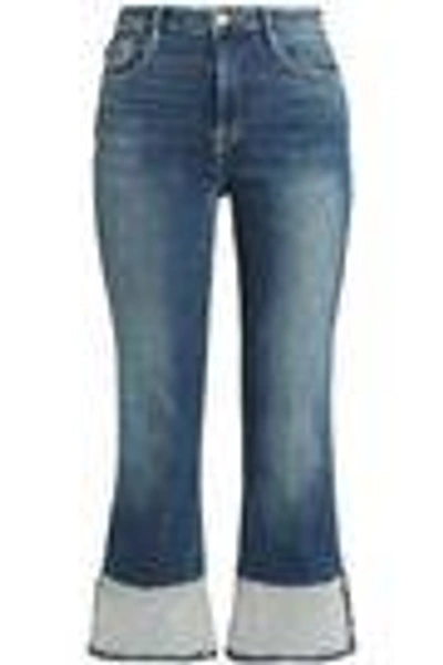 Shop Frame Woman Faded Mid-rise Kick-flare Jeans Mid Denim