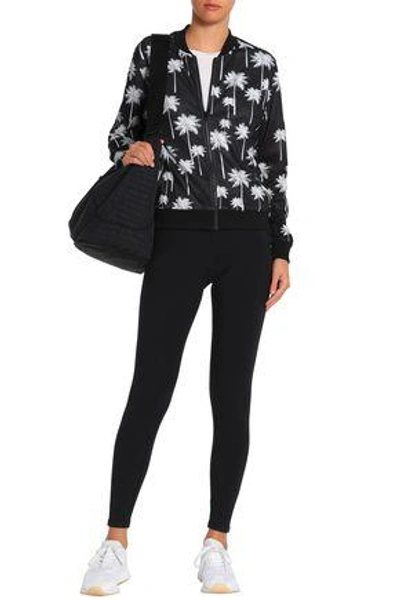 Shop Perfect Moment Printed Mesh Bomber Jacket In Black