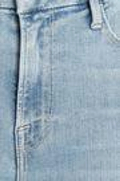 Shop Frame Woman Faded High-rise Kick-flare Jeans Light Denim