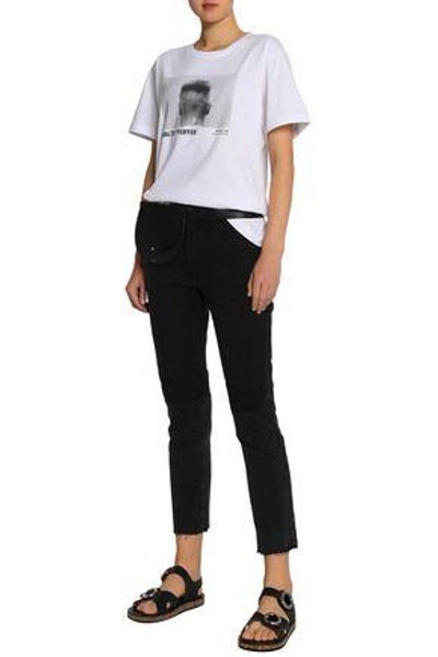 Shop Helmut Lang Cropped High-rise Slim-leg Jeans In Charcoal