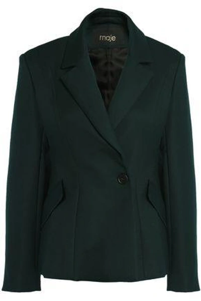 Shop Maje Woman Twill Blazer Dark Green