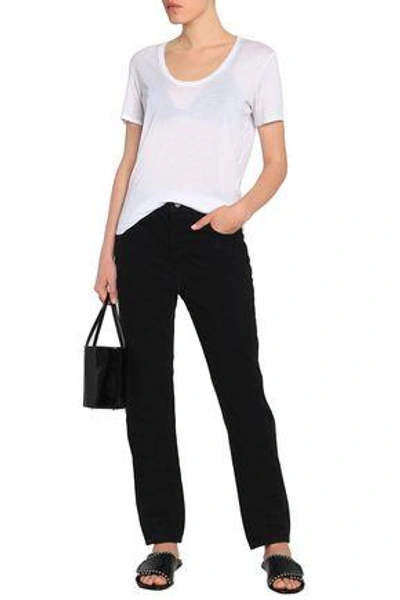 Shop Alexander Wang Mid-rise Straight-leg Jeans In Black