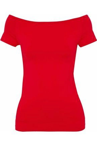 Shop Helmut Lang Woman Stretch-knit Top Red