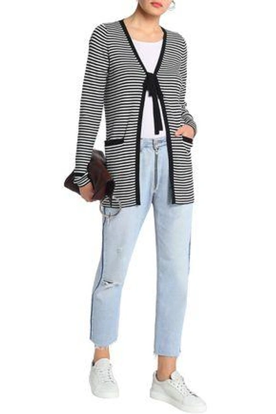 Shop Marc Jacobs Striped Cotton Cardigan In Black
