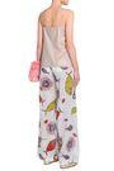 Shop Emilio Pucci Printed Ramie And Cotton-blend Mousseline Wide-leg Pants In White