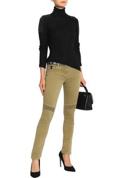 Shop Belstaff Stretch-cotton Skinny Pants In Army Green