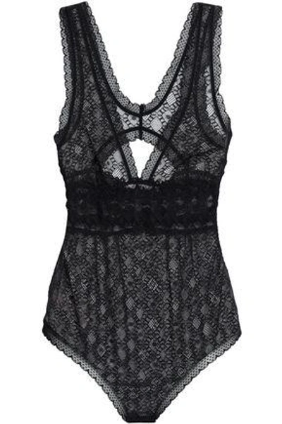 Shop Stella Mccartney Jasmine Inspiring Cutout Lace Bodysuit In Black