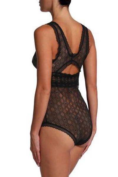 Shop Stella Mccartney Jasmine Inspiring Cutout Lace Bodysuit In Black