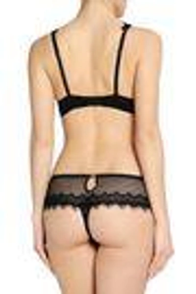 Shop Mimi Holliday By Damaris Woman Lace-trimmed Tulle Underwired Bra Black