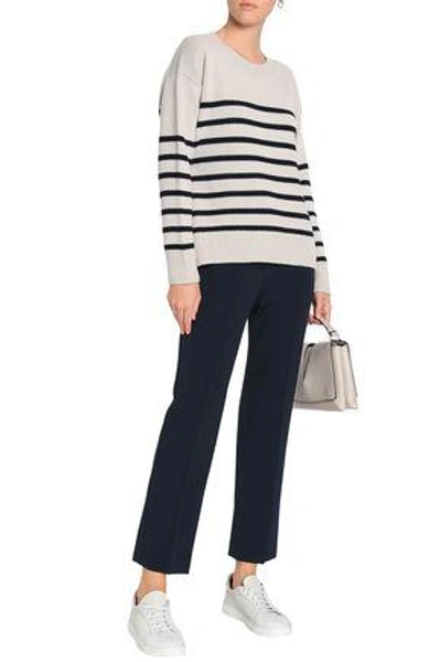Shop Vince Tie-back Striped Cashmere Sweater In Neutral
