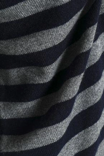 Shop Vince Striped Cashmere Sweater In Gray
