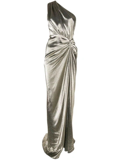 Shop Rhea Costa Asymmetrical Evening Gown - Metallic