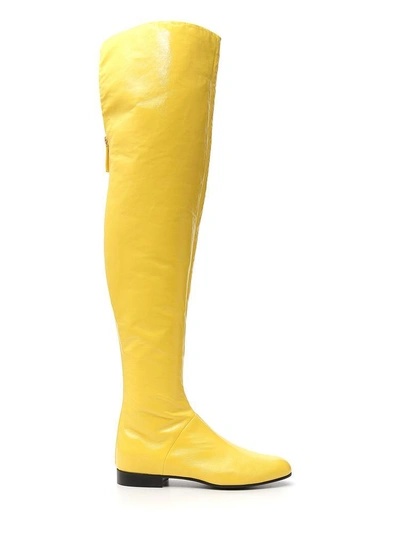 Shop Alberta Ferretti High Knee Boots In Yellow