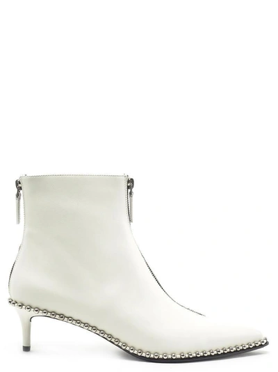 Shop Alexander Wang Zipped Ankle Boots In White