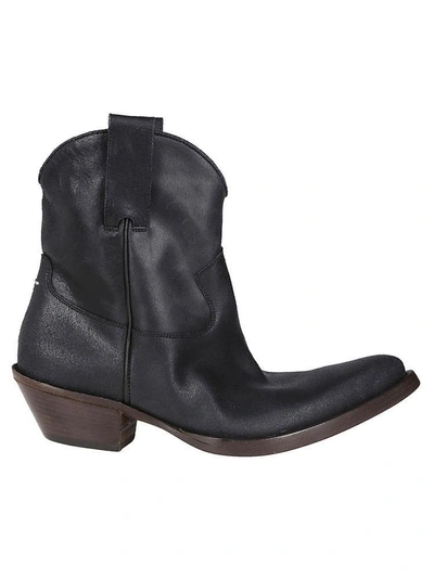 Shop Maison Margiela Ankle Length Cowboy Boots In Black