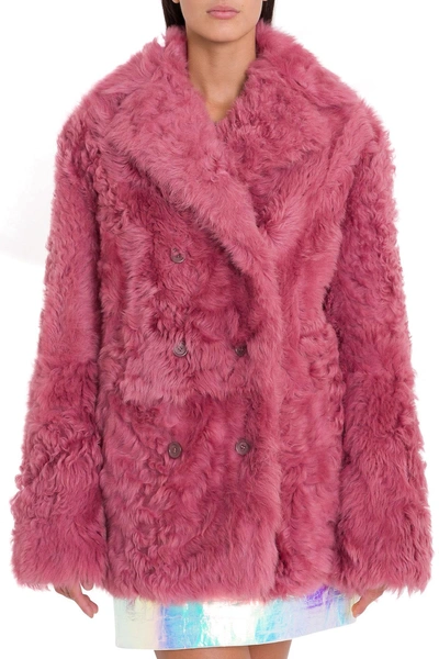 Shop Sies Marjan Pippa Shearling Pea-coat In Rosa