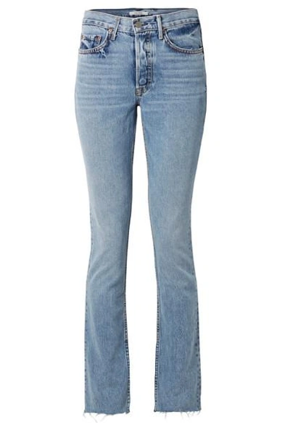 Shop Grlfrnd Addison High-rise Flared Jeans In Mid Denim