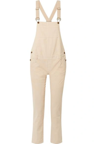 Shop Hatch The Cord Cotton-blend Corduroy Overalls In Ivory