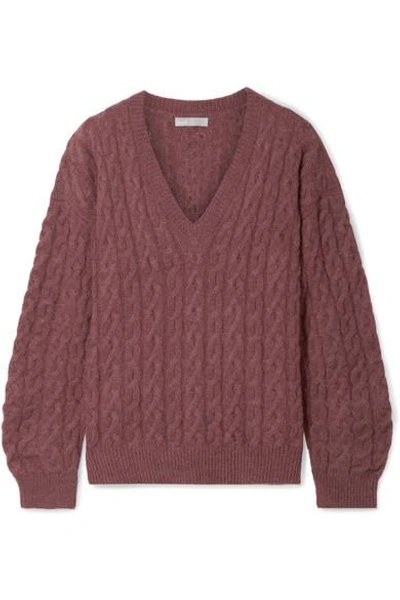 Shop Vince Cable-knit Sweater In Antique Rose