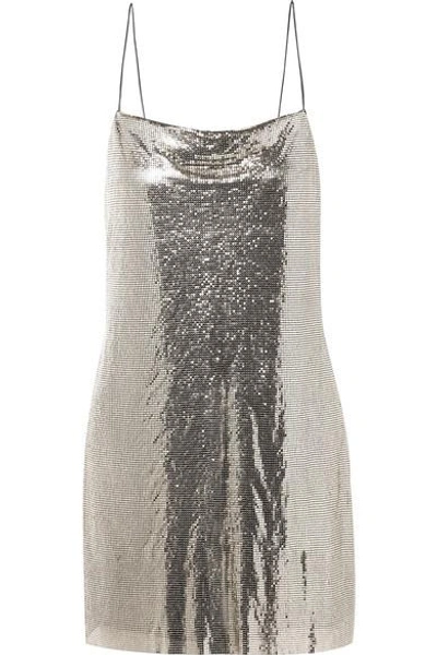 Shop Alice And Olivia Harmony Chainmail Mini Dress In Silver