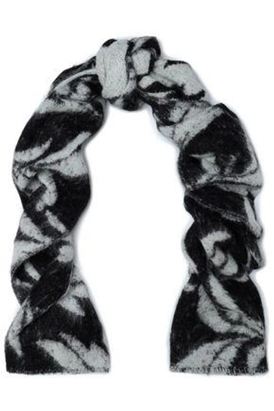 Shop Mcq By Alexander Mcqueen Mcq Alexander Mcqueen Woman Brushed Jacquard-gauze Scarf Black