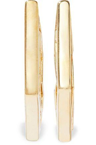 Shop Noir Jewelry Woman Touch Of Luster 14-karat Gold-plated Resin Earrings Gold