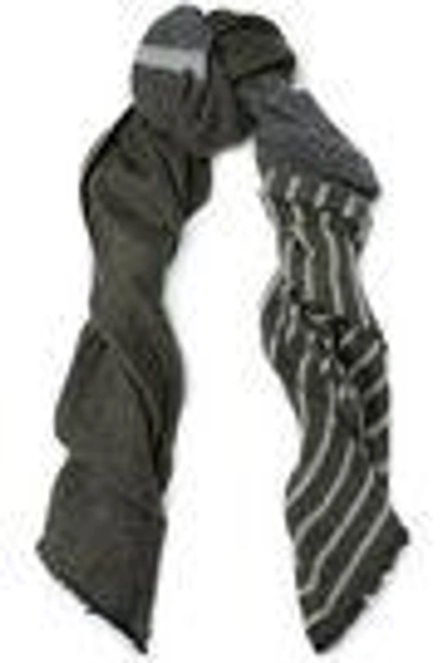 Shop Brunello Cucinelli Printed Woven Scarf In Anthracite