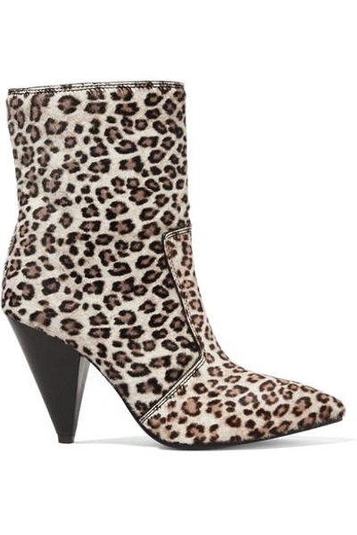 Shop Stuart Weitzman Atomic West Leopard-print Calf Hair Ankle Boots In Leopard Print
